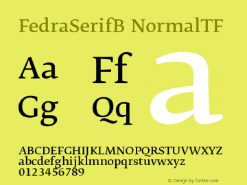 FedraSerifB NormalTF Version 001.000图片样张