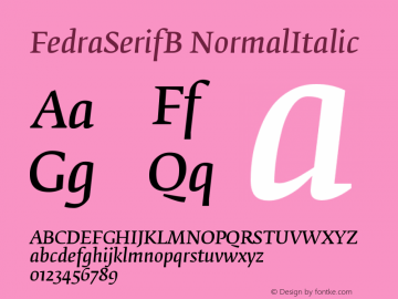 FedraSerifB NormalItalic Version 001.000图片样张