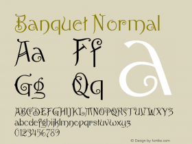 Banquet Normal Macromedia Fontographer 4.1.4 1/17/04 Font Sample