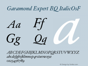 Garamond Expert BQ ItalicOsF Version 001.000图片样张