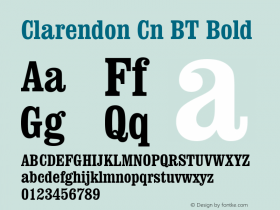 Clarendon Cn BT Bold mfgpctt-v4.4 Dec 22 1998 Font Sample