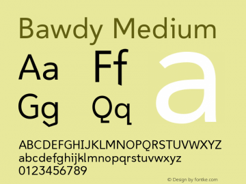 Bawdy Medium 001.000 Font Sample