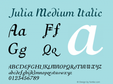 Julia Medium Italic 001.000图片样张
