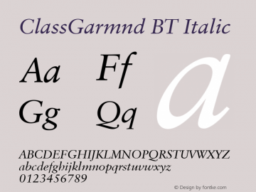 ClassGarmnd BT Italic mfgpctt-v4.4 Dec 22 1998图片样张