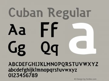 Cuban Regular Macromedia Fontographer 4.1 10/23/2002图片样张