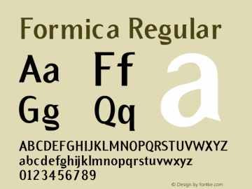 Formica Regular 001.000 Font Sample