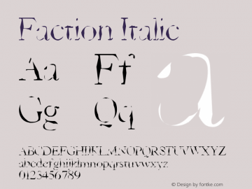Faction Italic 001.000 Font Sample