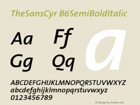 TheSansCyr B6SemiBoldItalic Version 001.006图片样张