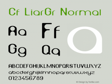 Cf LiarGr Normal Macromedia Fontographer 4.1.5 22‐04‐99 Font Sample