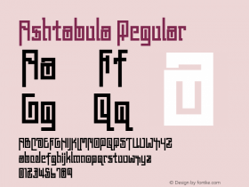 Ashtabula Regular Version 001.000 Font Sample