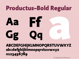 Productus-Bold Regular Version 1.0; 2001; initial release图片样张