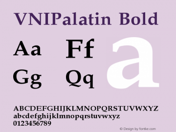 VNIPalatin Bold Version 001.000图片样张