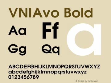 VNIAvo Bold Version 001.000 Font Sample