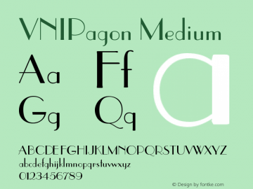 VNIPagon Medium Version 001.000 Font Sample