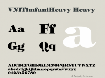 VNITimfaniHeavy Heavy Version 001.000 Font Sample