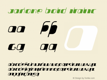 Jakone Bold Italic 001.000 Font Sample
