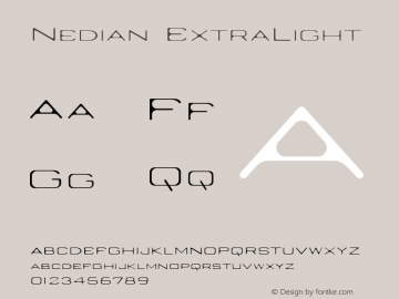 Nedian ExtraLight 001.000 Font Sample