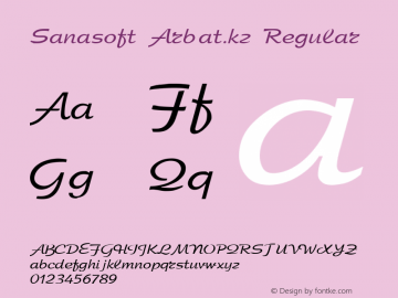 Sanasoft Arbat.kz Regular Arbat Font Sample