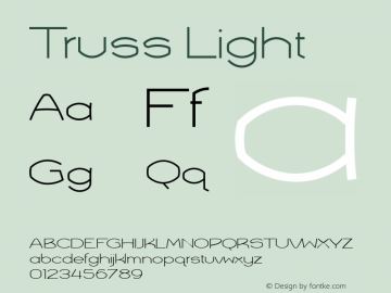 Truss Light Macromedia Fontographer 4.1.5 10/17/03 Font Sample