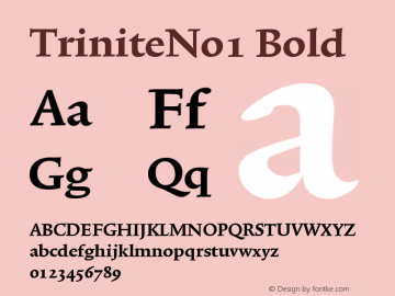 TriniteNo1 Bold Version 001.000 Font Sample