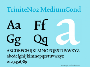 TriniteNo2 MediumCond Version 001.000 Font Sample