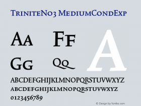 TriniteNo3 MediumCondExp Version 001.000 Font Sample