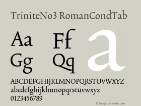 TriniteNo3 RomanCondTab Version 001.000 Font Sample