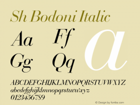 Sh Bodoni Italic 001.001 Font Sample