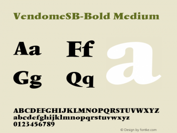 VendomeSB-Bold Medium 001.000 Font Sample
