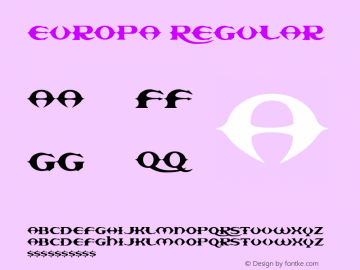 Europa Regular Version 001.000 Font Sample