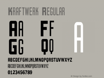 Kraftwerk Regular 001.000 Font Sample