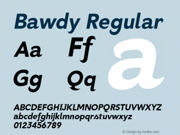 Bawdy Regular 1.000 Font Sample