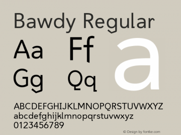 Bawdy Regular 1.000 Font Sample