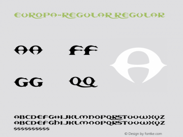 EUROPA-REGULAR Regular OTF 1.0;PS 001.000;Core 116;AOCW 1.0 161图片样张