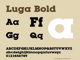 Luga Bold Version 1.000;PS 001.001;hotconv 1.0.38图片样张