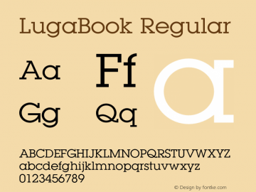 LugaBook Regular Version 1.000;PS 001.001;hotconv 1.0.38 Font Sample