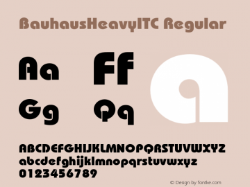 BauhausHeavyITC Regular Version 1.000;PS 001.001;hotconv 1.0.38图片样张