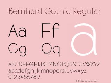 Bernhard Gothic Regular Version 4.0图片样张