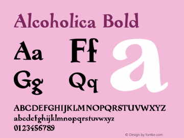 Alcoholica Bold Version 001.000 Font Sample