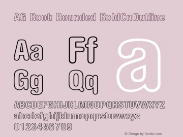 AG Book Rounded BoldCnOutline Version 001.000 Font Sample