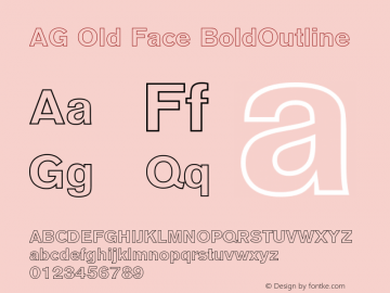 AG Old Face BoldOutline Version 001.000图片样张