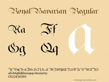 RoyalBavarian Regular Version 1.000 Font Sample