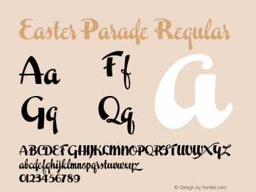 Easter Parade Regular Macromedia Fontographer 4.1.5 12/6/04 Font Sample
