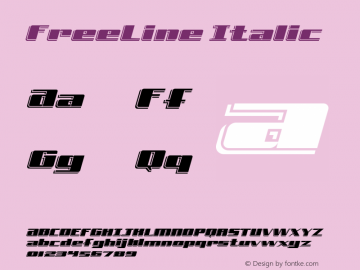 FreeLine Italic Macromedia Fontographer 4.1图片样张