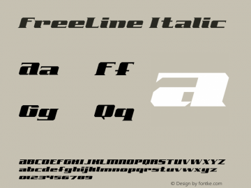 FreeLine Italic Macromedia Fontographer 4.1图片样张