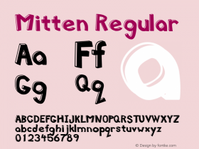 Mitten Regular Macromedia Fontographer 4.1 Font Sample