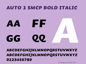 Auto 1 SmCp Bold Italic Version 1.111;PS 001.011;hotconv 1.0.38图片样张