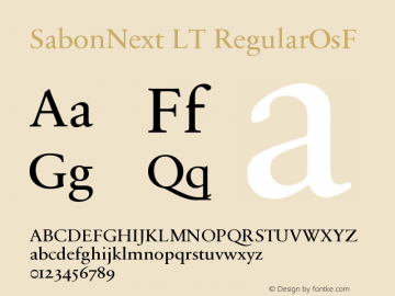 SabonNext LT RegularOsF Version 001.000图片样张