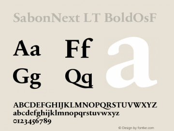 SabonNext LT BoldOsF Version 001.000 Font Sample