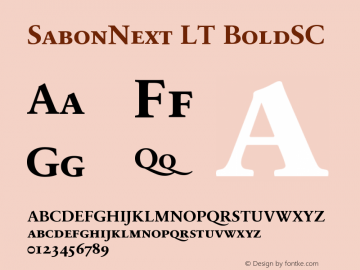 SabonNext LT BoldSC Version 001.000 Font Sample